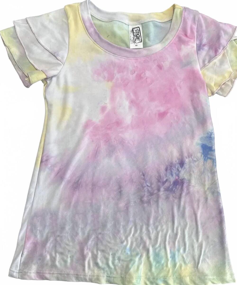 NEW ERGE girls' tie dyes shirt in sweet + sour